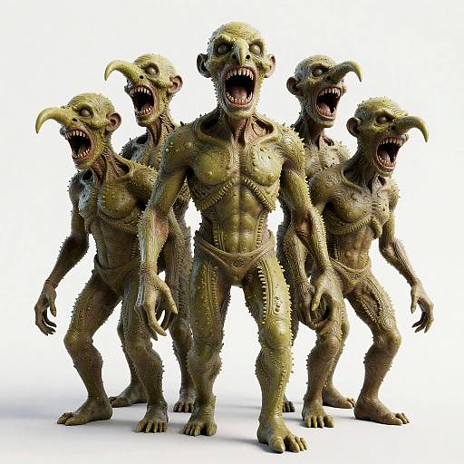 Grotesque Humanoid with Many Faces