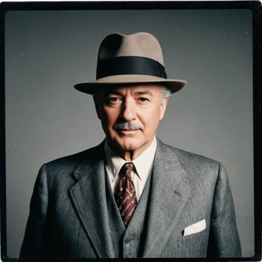 Confident Older Man in Classic 1940s Suit and Fedora