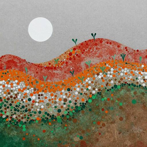 Abstract Paper Marbling Landscape