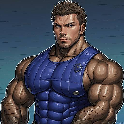 Illustration of Ardbert hylfyst, final fantasy in the style of Kawakami rokkaku