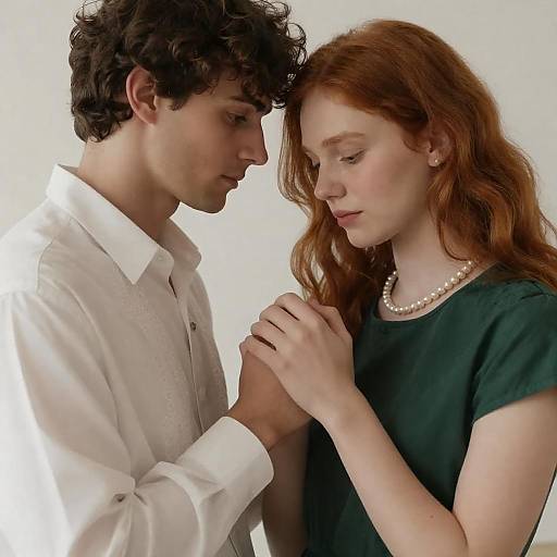 Tender Embrace of Redhead Couple