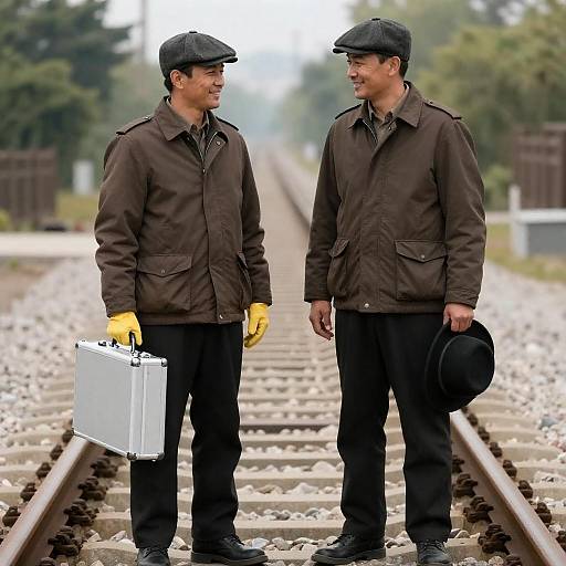 Two Men on Railway Tracks