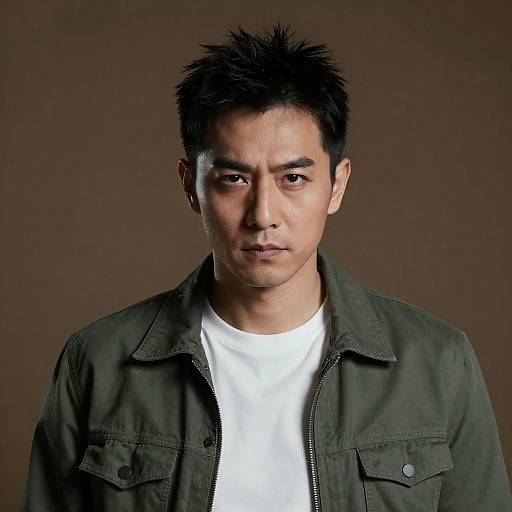 Dramatic Portrait of Spiky-Haired Man