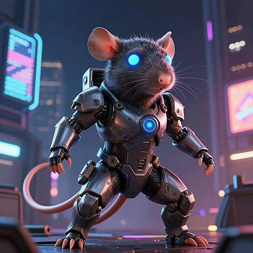 Futuristic Cyberpunk Rat Warrior Avatar