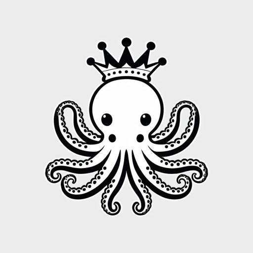 Minimalist Kawaii Octopus Logo Design