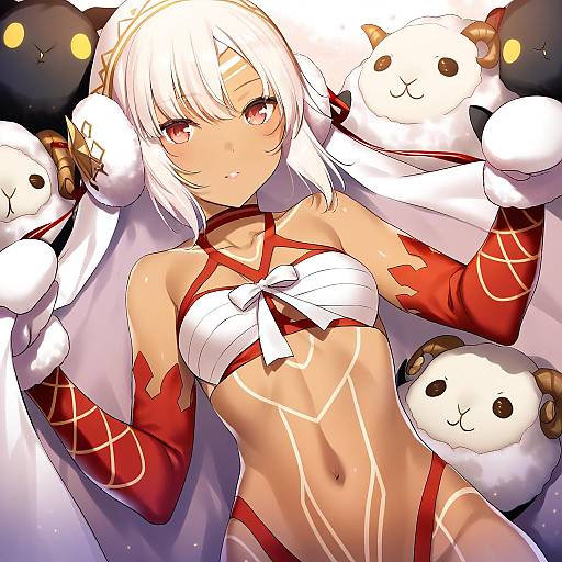 Illustration of Altera the santa (fate), fate (series) in the style of 47agdragon
