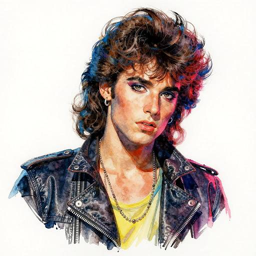 1980s New Wave Musician Watercolor
