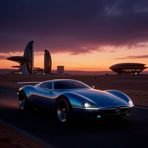 Futuristic Space Flying Mercedes Portrait