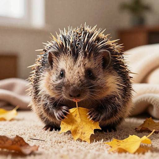 Fluffy Baby Porcupine Playing