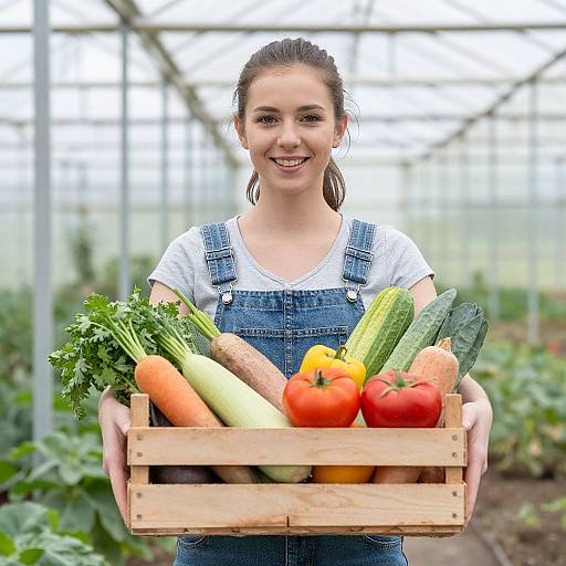 Young Woman Harvesting Vegetables