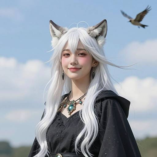 Realistic Witchy Girl with Animal Ears