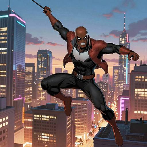 Miles Morales Futuristic City Swing