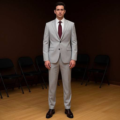 Well-Dressed Man in Dimly Lit Room