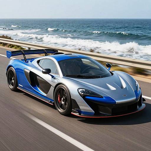 Supersportwagen Racing on Coastal Highway