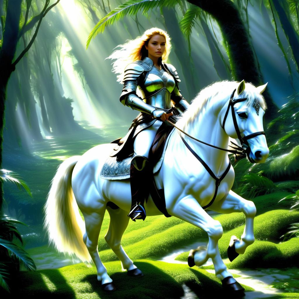 Heroic Fantasy Warrior Princess in Jungle