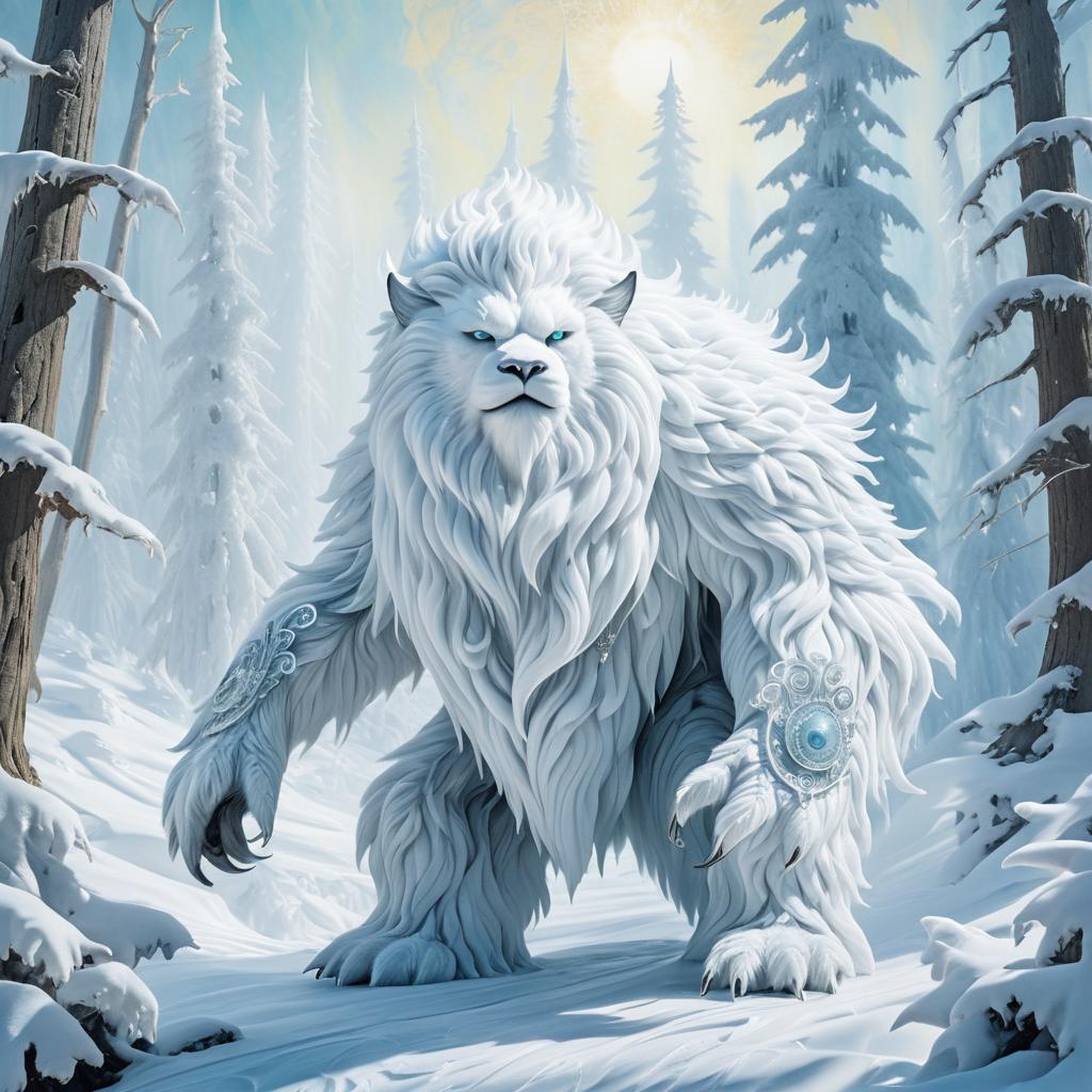 Mystical Yeti in Vintagepunk Art