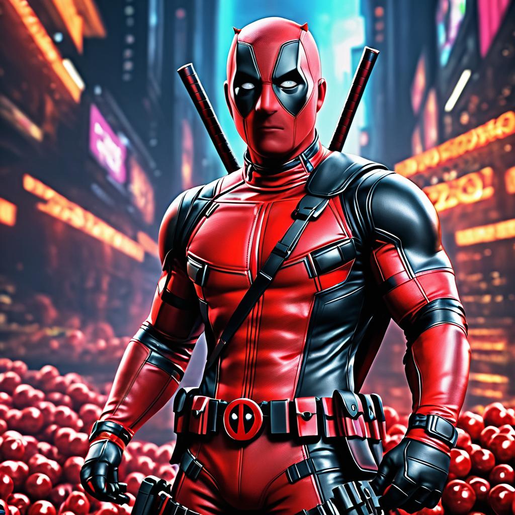 Ryan Reynolds as Deadpool in Vibrant Art