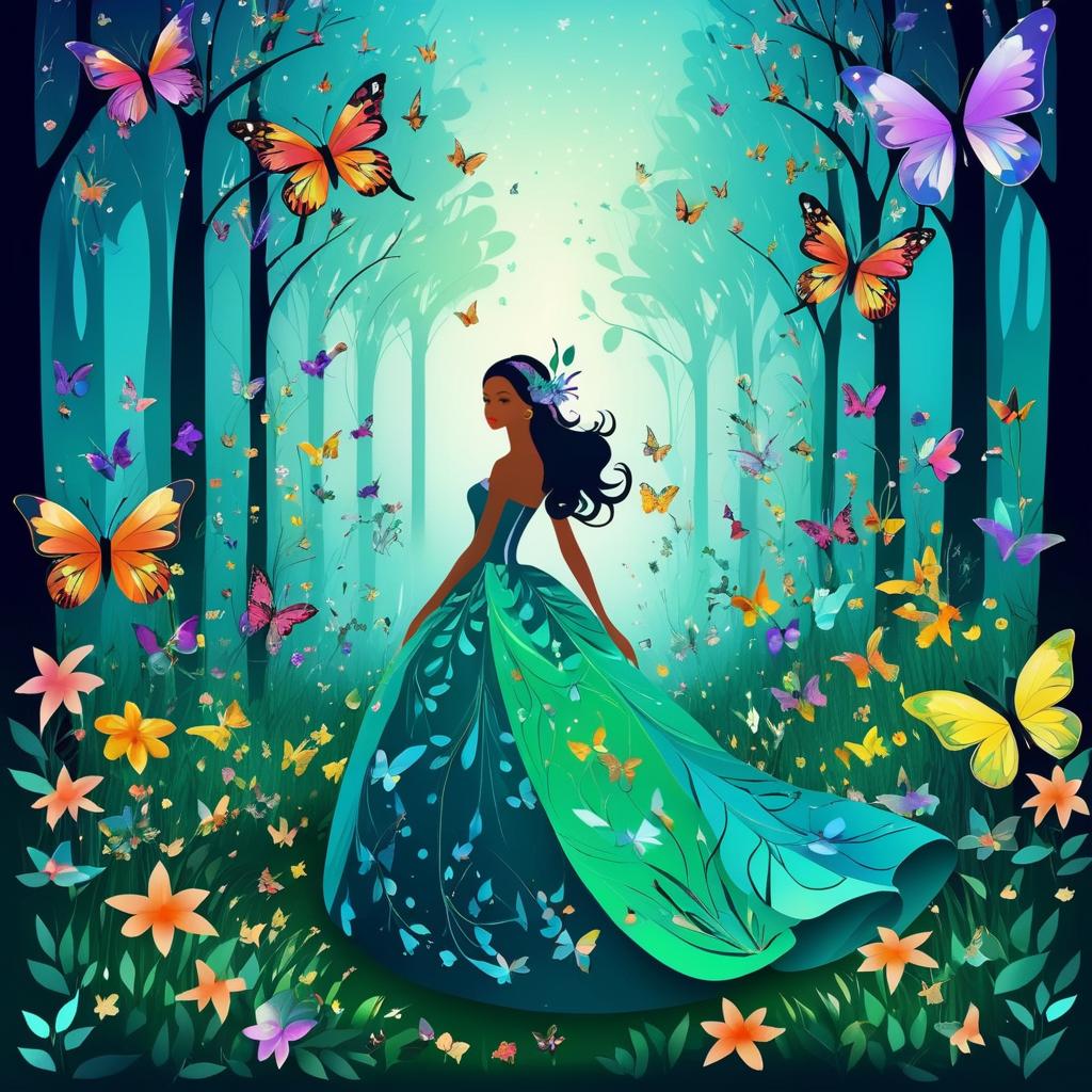 Enchanted Forest Fashion Illustration