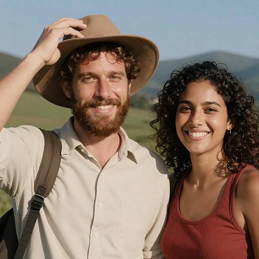 Cheerful Couple Outdoors in Nature