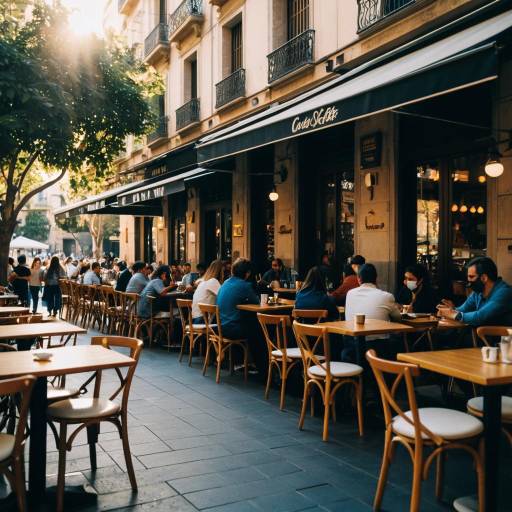 Lively Open-Air Café in Barcelona