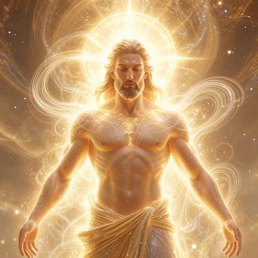 Radiant Spiritual Warrior with Glowing Aura