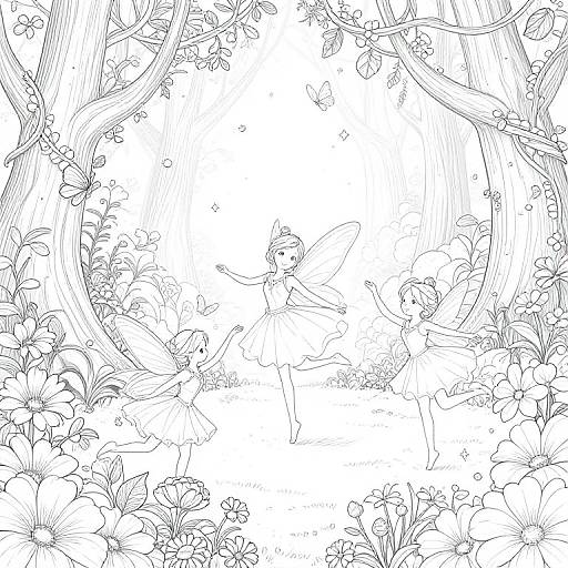 Enchanted Forest Fairy Garden Coloring