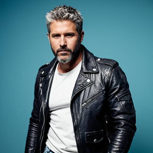 Man in Vintage Leather Jacket