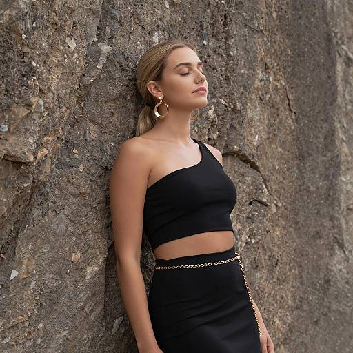 Stylish Portrait Against Rugged Background