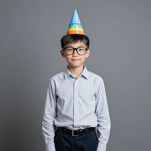 Birthday Boy in Striped Shirt