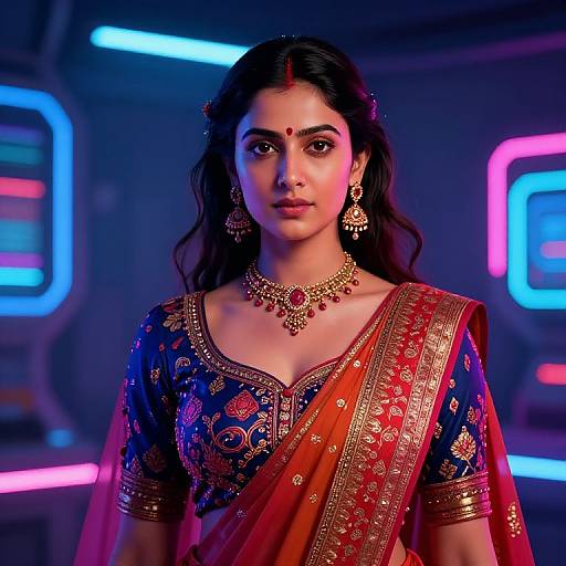 Futuristic Indian Actress Digital Avatar
