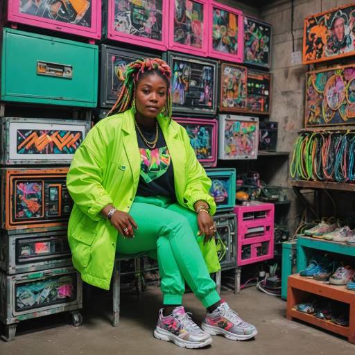 Retro 80s Fashion with Neon Vibes