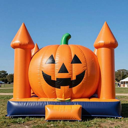 Vibrant Pumpkin-Themed Bouncy Castle