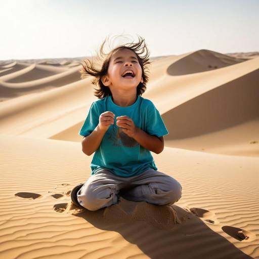 Joyful Child in Ashen Desert Dunes Joyful Child in Ashen Desert Dunes