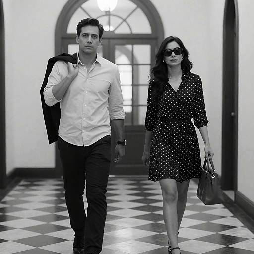 Elegant Couple in a Hallway