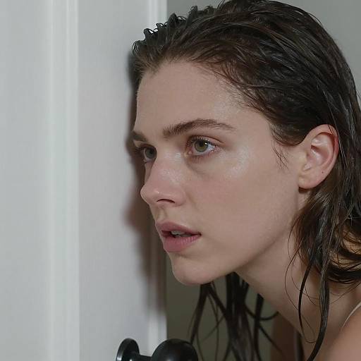 Intense Portrait of a Woman by Door