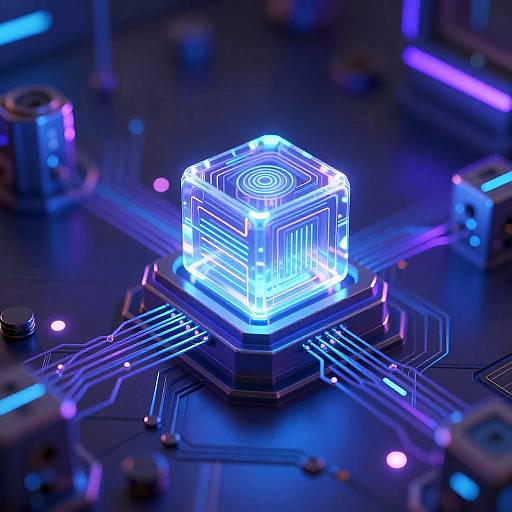 Glowing AI Core Powering Smooth Video