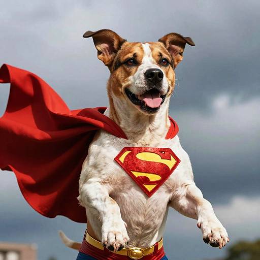 Heroic Superman Dog in Action