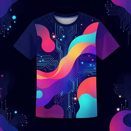 Futuristic Neon AI T-Shirt Design