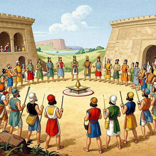 Babylonian Akitu Ritual Cartoon