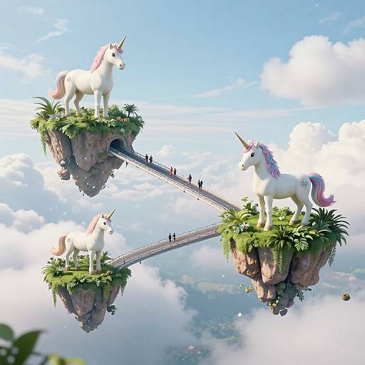 Floating Islands with Unicorn Sky Highways