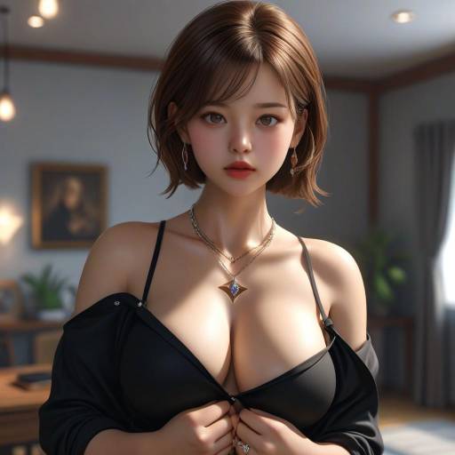 Realistic Portrait of a Girl with Jewelry