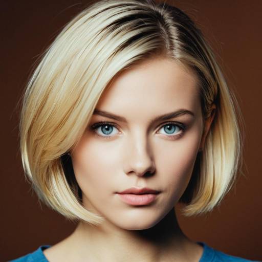 Realistic Blonde Bob Hairstyle Portrait