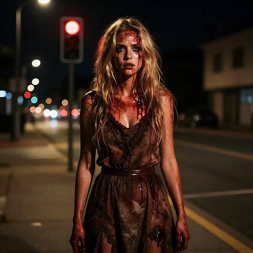 Intense Nighttime Street Photography Portrait