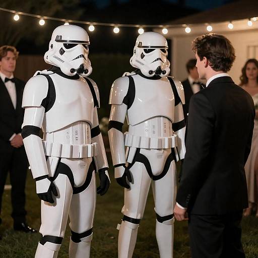 Nighttime Backyard Party with Stormtroopers