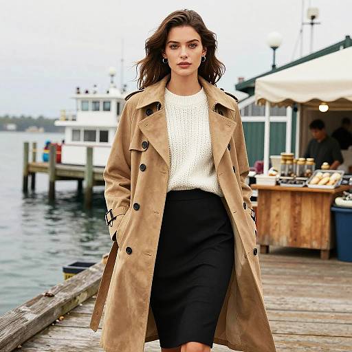 Stylish Woman at Fishing Pier