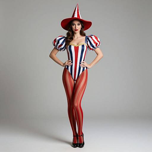 Circus Costume Woman in Stripes