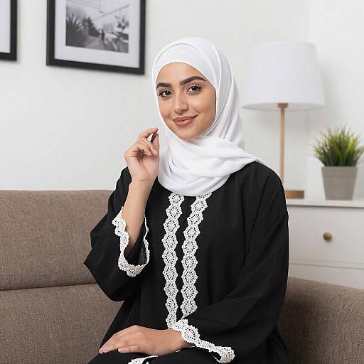 Portrait of Woman in White Hijab