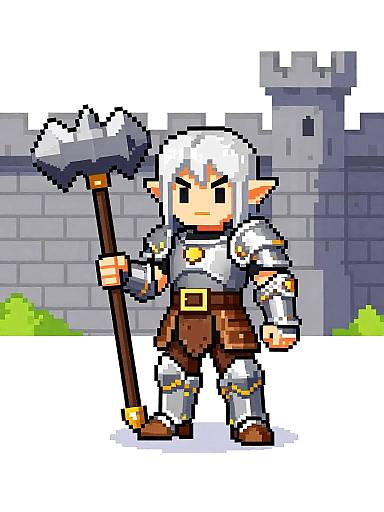 Pixel Art Elf Warrior Sprite