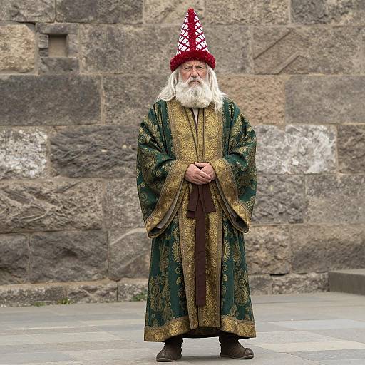 Medieval Grandpa in Detailed Costume