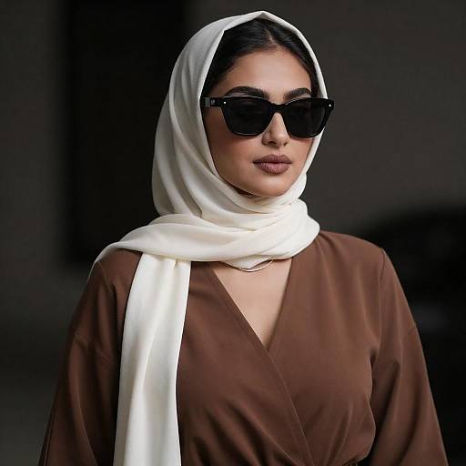 Portrait of Woman in Brown Hijab